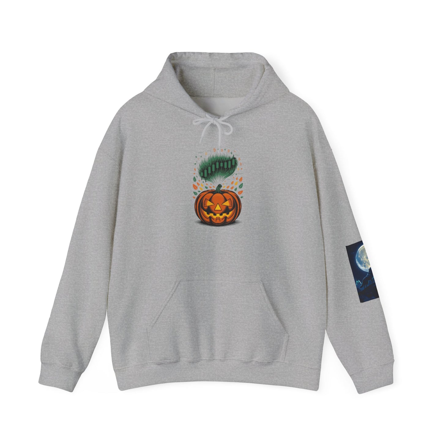 Pumpkin Pump – Bullish Halloween Rally Hoodie  Cozy Unisex Sweatshirt for Fall, Pumpkin and Moon Design, Perfect for Autumn Celebrations, Comfortable Gift [...] - Candleholm