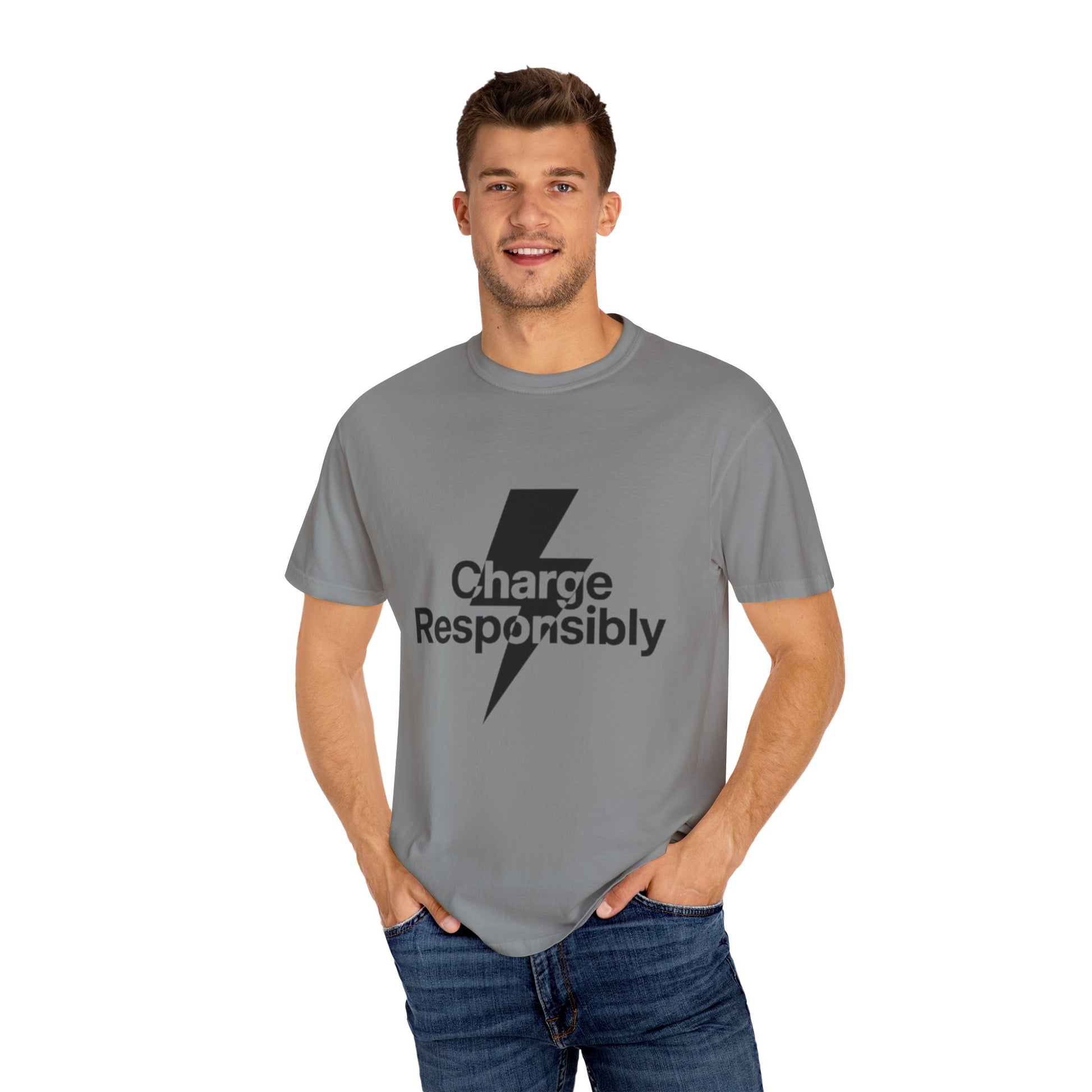 Charge Responsibly T-Shirt | Eco-Friendly Fashion, Electric Vibes - Candleholm
