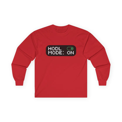 HODL Mode Long Sleeve Tee, Crypto Gift, Unisex T-Shirt, Investment Apparel, Funny Meme Shirt, Casual Wear, Layering Top - Candleholm