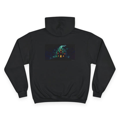 Haunted Chart – Ghosts of the Market  Champion Hoodie, Cozy Sweatshirt, Perfect for Fall, Halloween, Bonfire Nights, Unique Gift for Nature Lovers - Candleholm