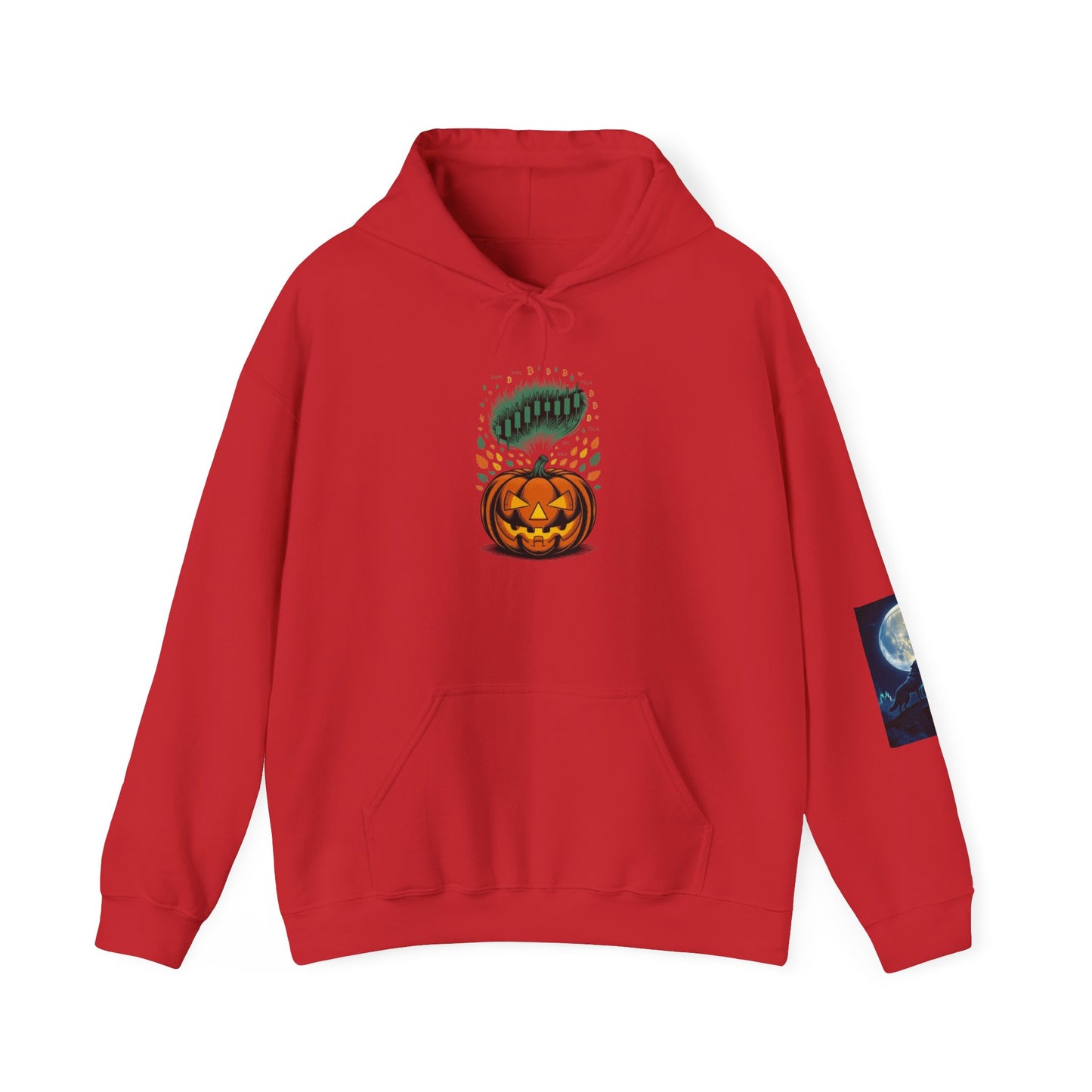Pumpkin Pump – Bullish Halloween Rally Hoodie  Cozy Unisex Sweatshirt for Fall, Pumpkin and Moon Design, Perfect for Autumn Celebrations, Comfortable Gift [...] - Candleholm