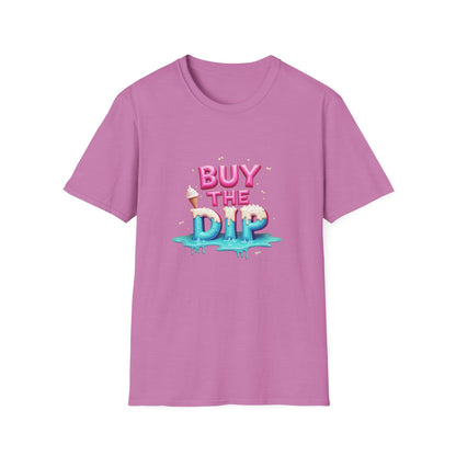 Buy The Dip Unisex Softstyle T-Shirt | Trendy Investment Tee, Crypto Apparel, Casual Wear, Gift for Traders, Financial Humor - Candleholm