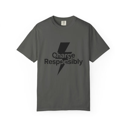Charge Responsibly T-Shirt | Eco-Friendly Fashion, Electric Vibes - Candleholm