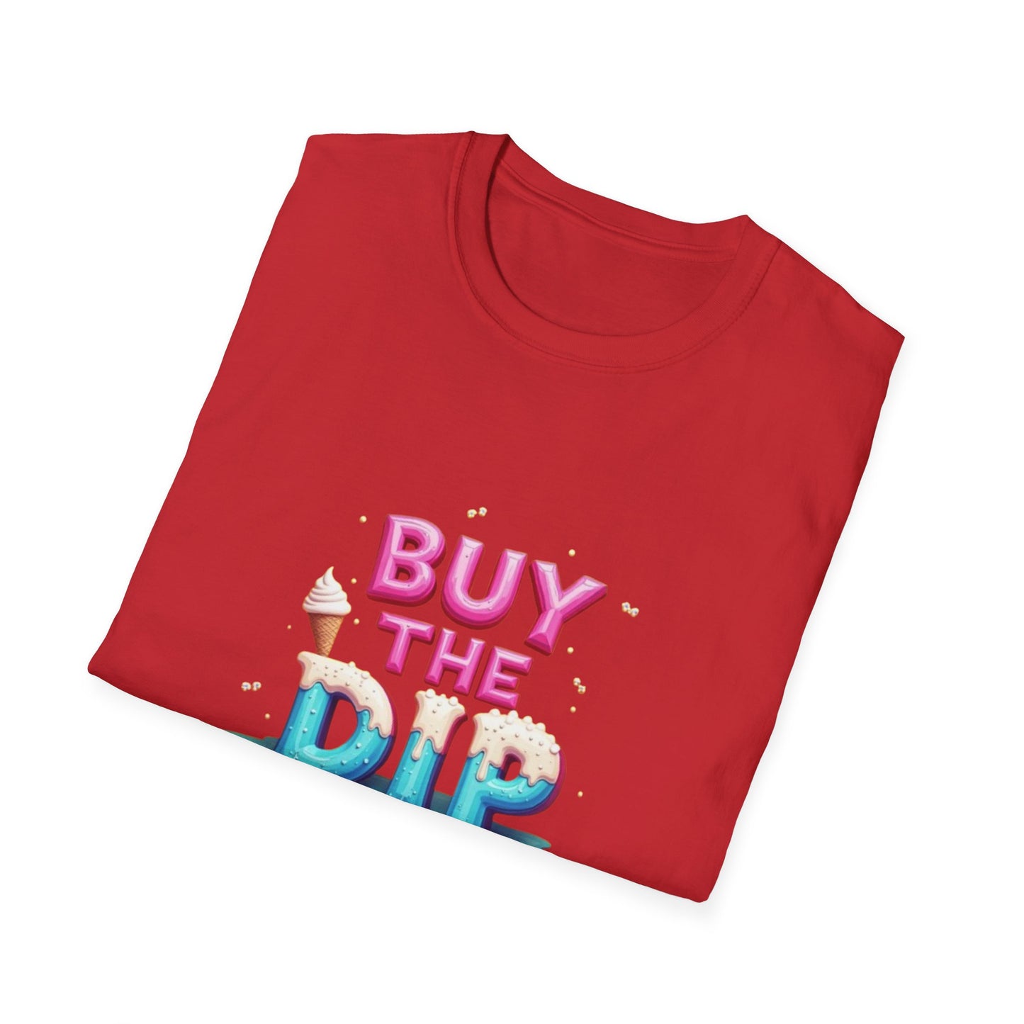 Buy The Dip Unisex Softstyle T-Shirt | Trendy Investment Tee, Crypto Apparel, Casual Wear, Gift for Traders, Financial Humor - Candleholm