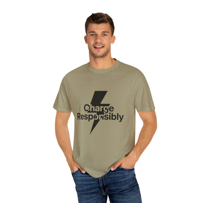 Charge Responsibly T-Shirt | Eco-Friendly Fashion, Electric Vibes - Candleholm