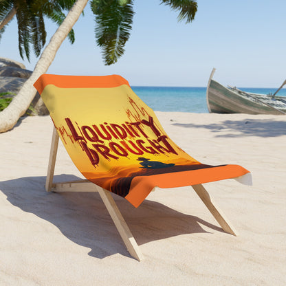 Vibrant Beach Towel - "Liquidity Drought" | Summer Accessory, Pool Party Must-Have, Travel Essential, Gift for Beach Lovers, Vacation Vibe - Candleholm