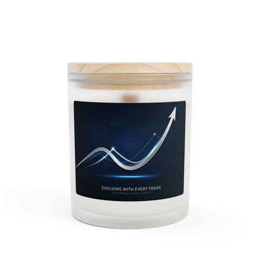constant evolution of the trading world Glass Candle - Evolving with Every Trade, 11oz - Candleholm
