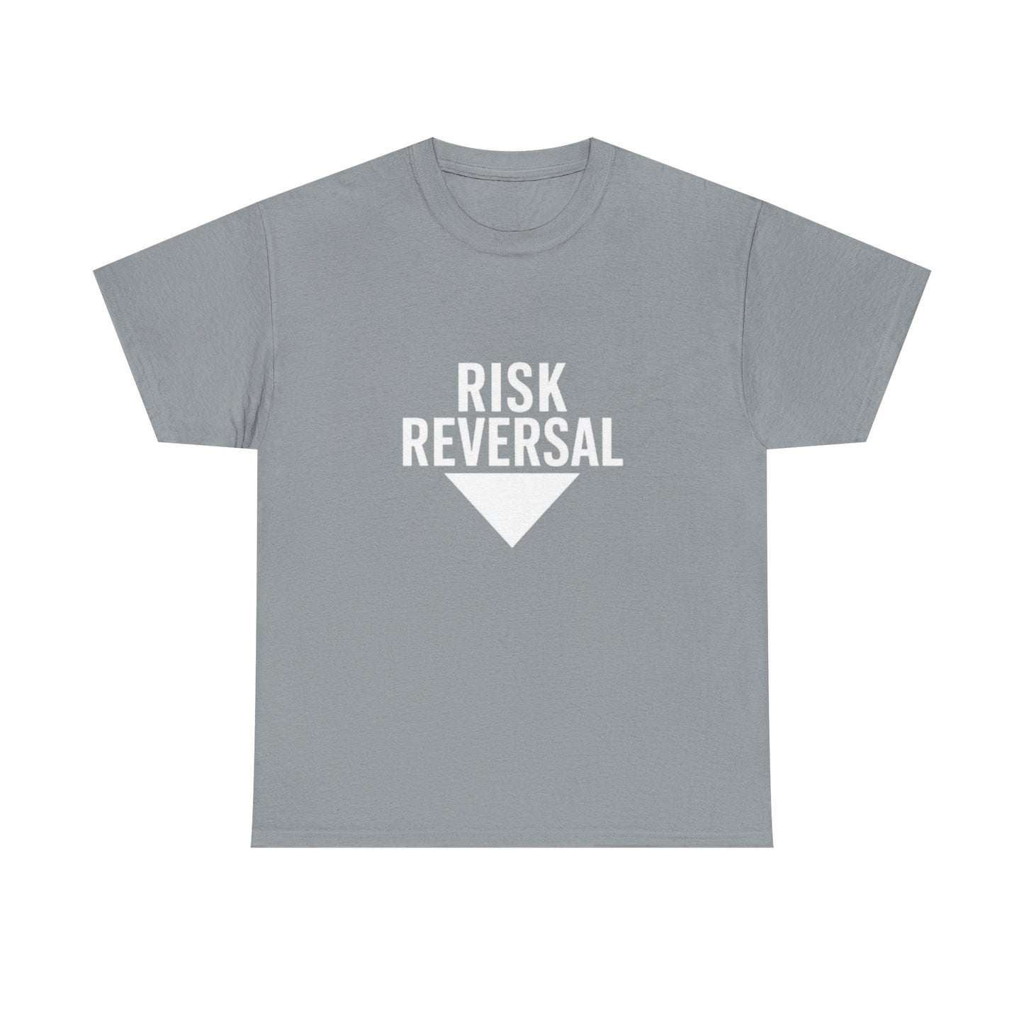 Risk Reversal Unisex Heavy Cotton Tee, Casual Graphic T-Shirt, Motivational Shirt, Relaxed Fit Tee, Thought-Provoking Wear - Candleholm