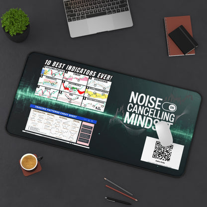Trading Desk Mat with Indicators | Noise Cancelling Mindset | Office Decor, Gaming Mat, Study Surface, Gift for Traders - Candleholm