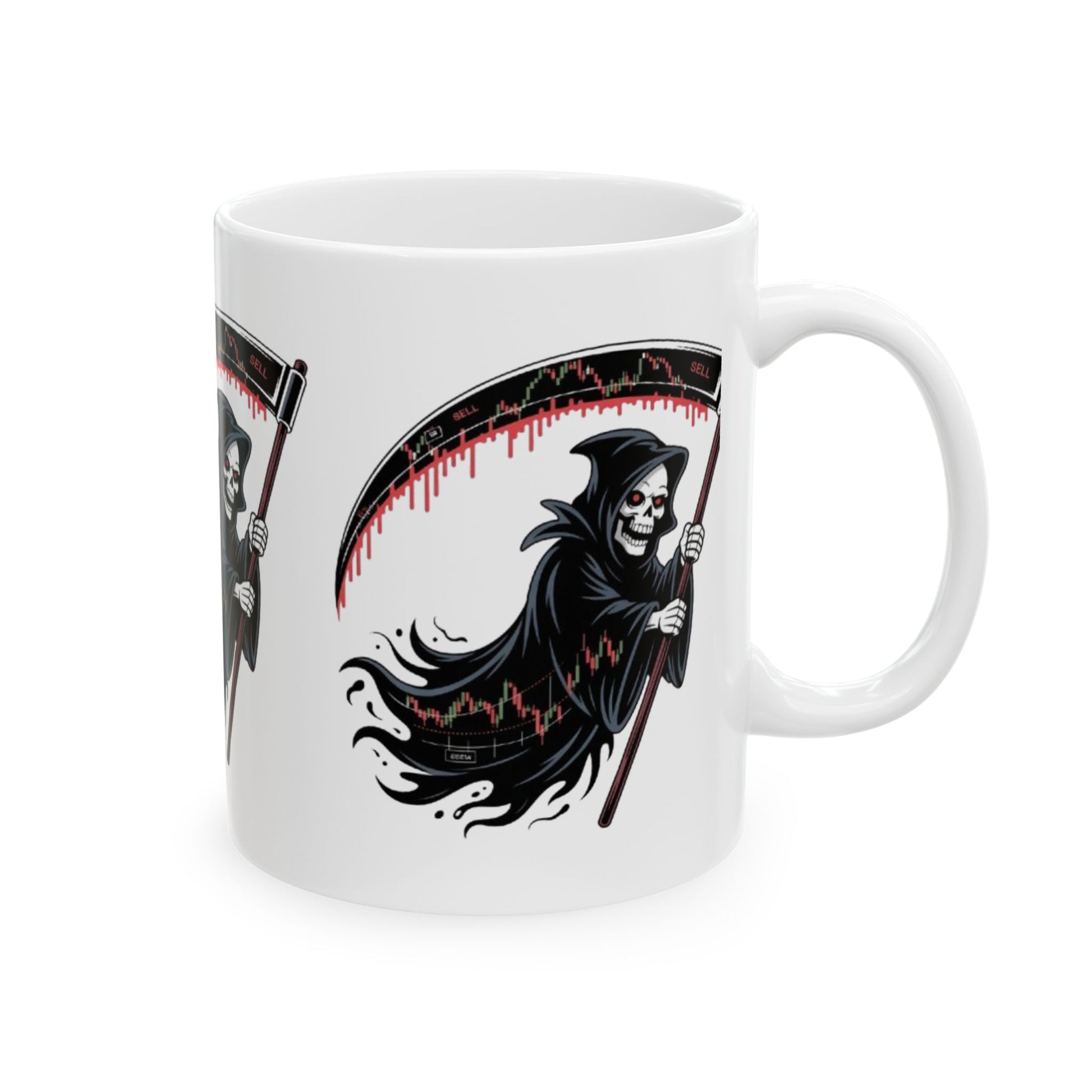 The Bearish Reaper Mug, Halloween, Spooky Decor, Gift for Horror Fans, Unique Drinkware, Morbid Coffee Cup - Candleholm