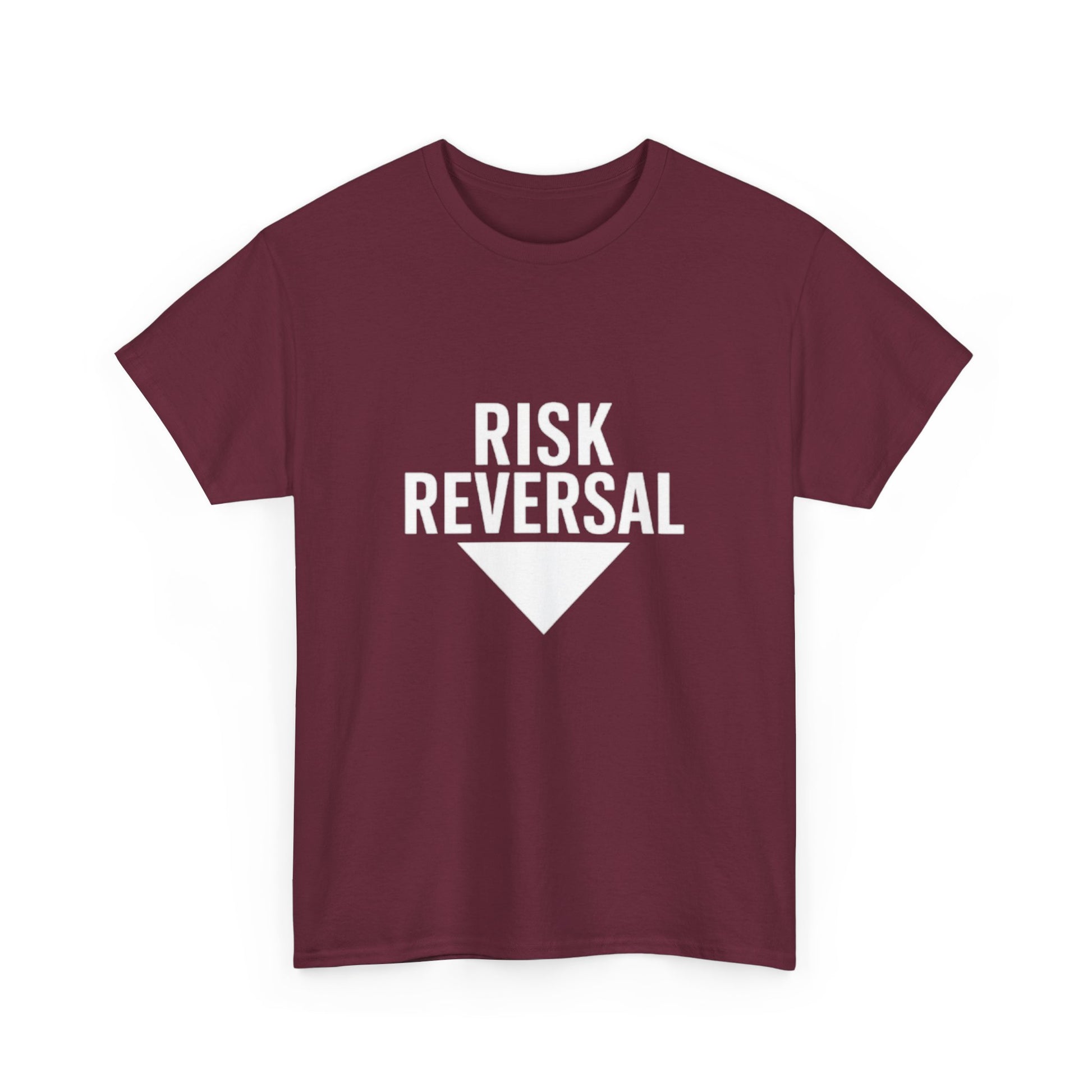 Risk Reversal Unisex Heavy Cotton Tee, Casual Graphic T-Shirt, Motivational Shirt, Relaxed Fit Tee, Thought-Provoking Wear - Candleholm