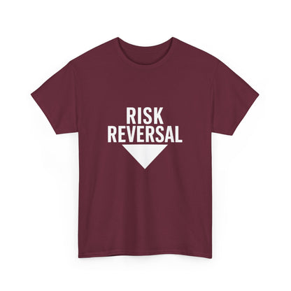 Risk Reversal Unisex Heavy Cotton Tee, Casual Graphic T-Shirt, Motivational Shirt, Relaxed Fit Tee, Thought-Provoking Wear - Candleholm