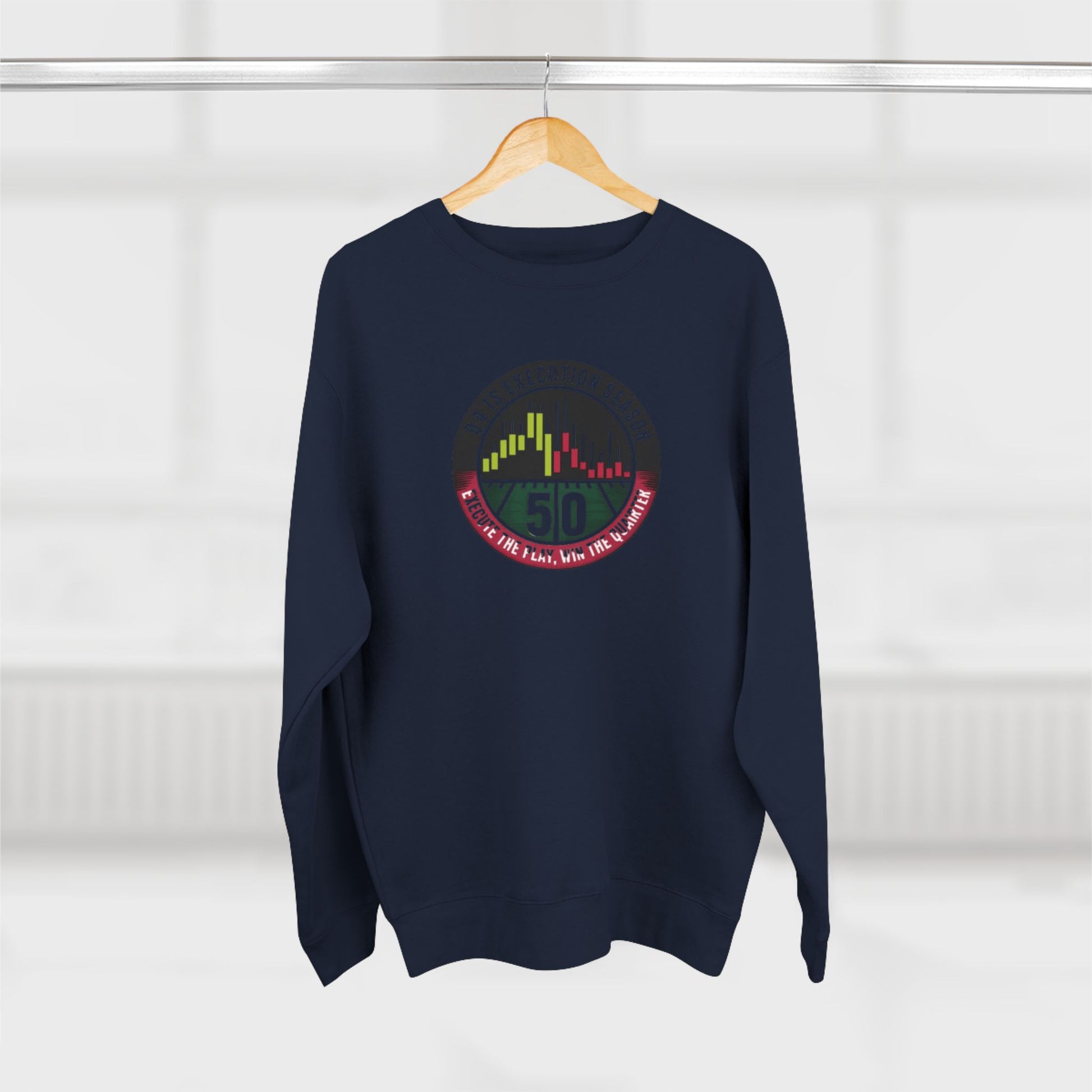 Q4 Execution Season Unisex Crewneck Sweatshirt - Trading Charts Gridiron Design - Candleholm