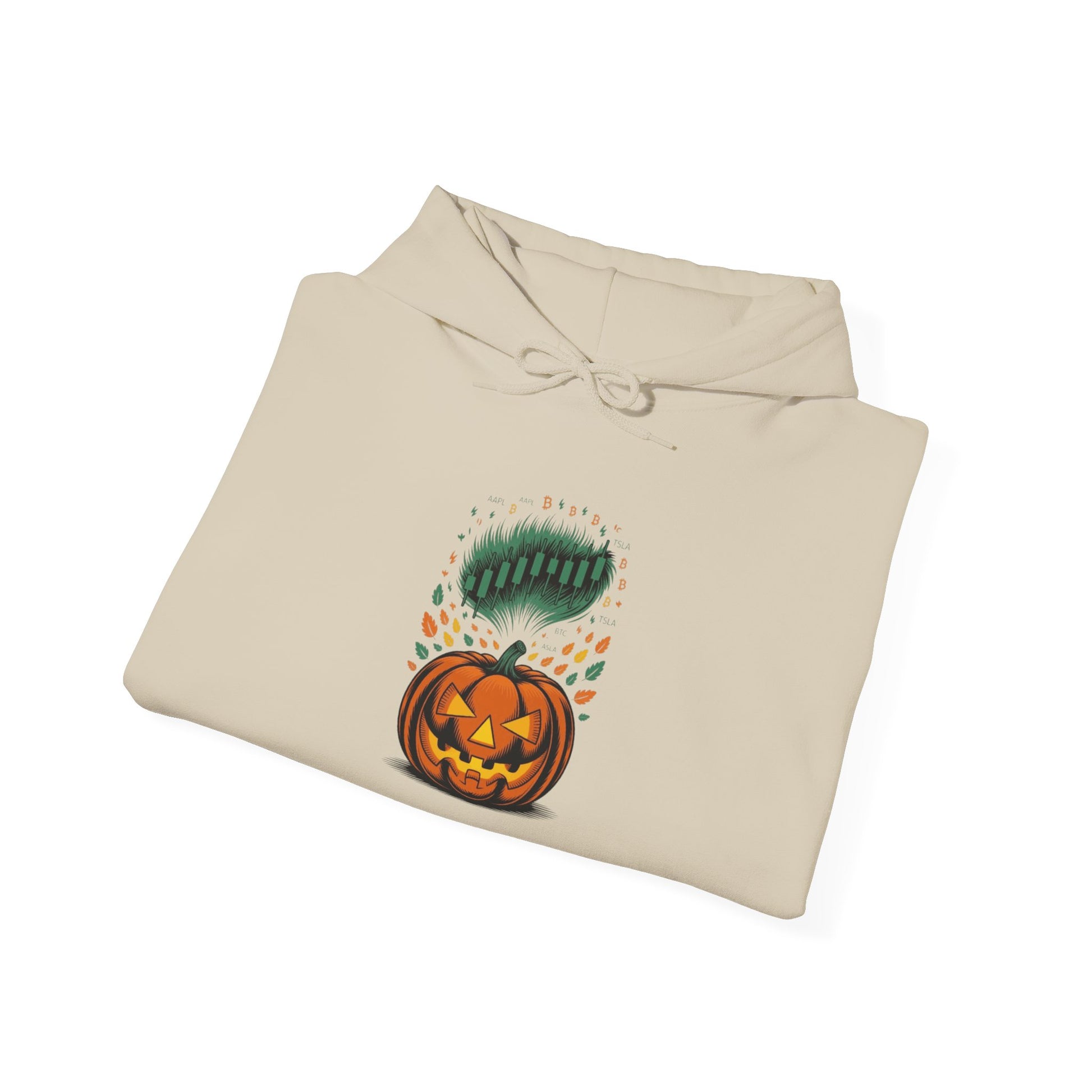 Pumpkin Pump – Bullish Halloween Rally Hoodie  Cozy Unisex Sweatshirt for Fall, Pumpkin and Moon Design, Perfect for Autumn Celebrations, Comfortable Gift [...] - Candleholm