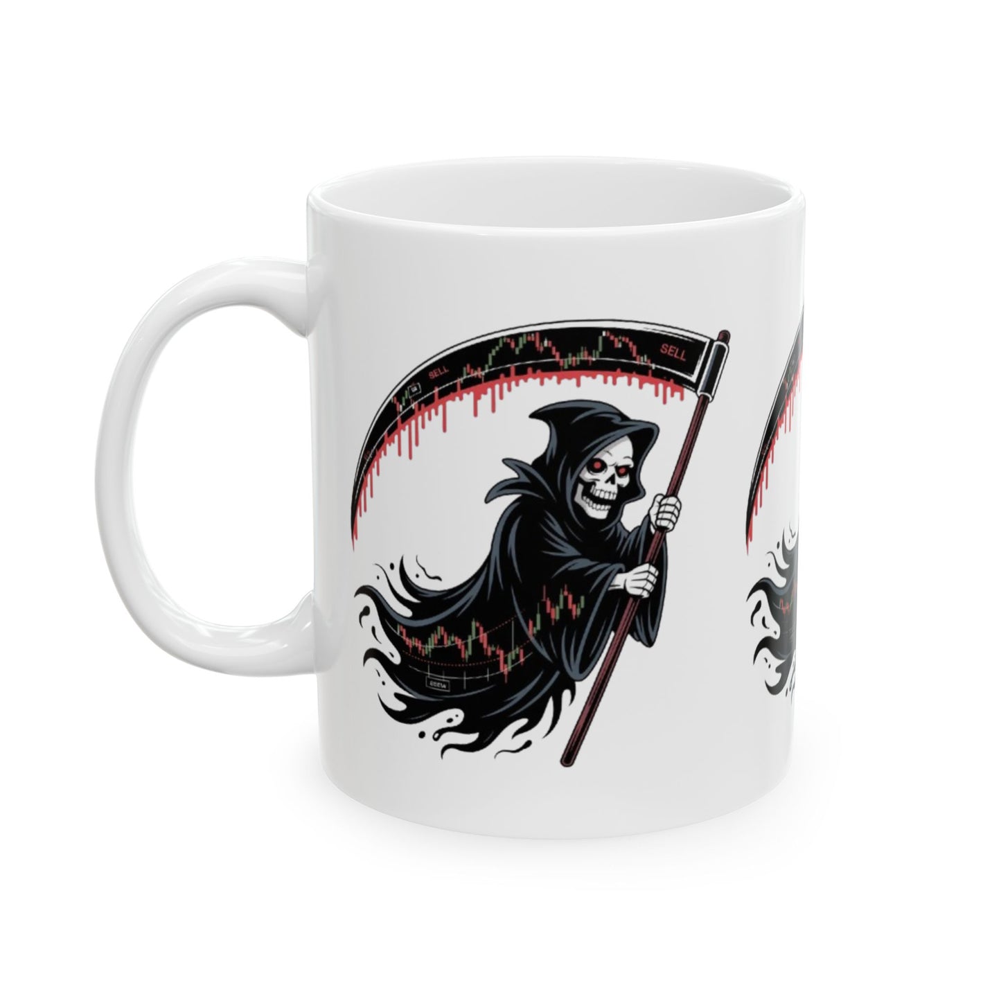 The Bearish Reaper Mug, Halloween, Spooky Decor, Gift for Horror Fans, Unique Drinkware, Morbid Coffee Cup - Candleholm