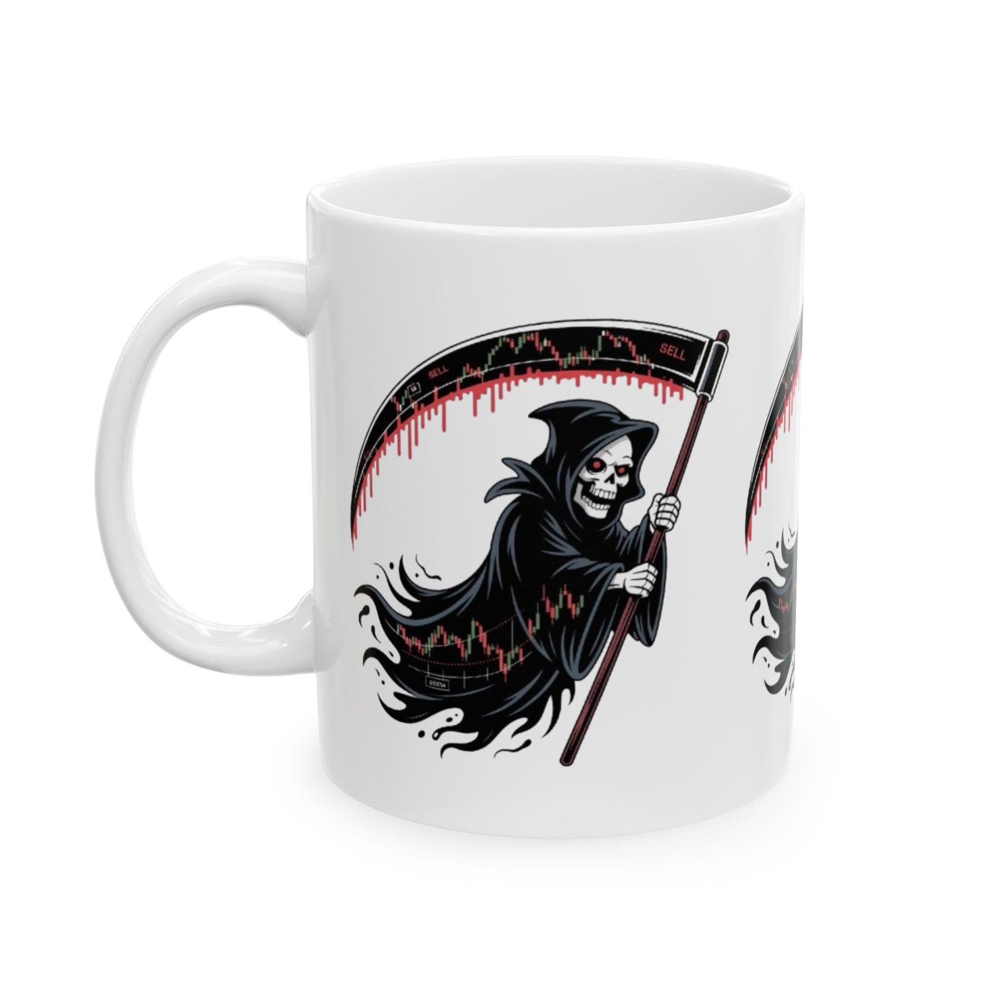 The Bearish Reaper Mug, Halloween, Spooky Decor, Gift for Horror Fans, Unique Drinkware, Morbid Coffee Cup - Candleholm