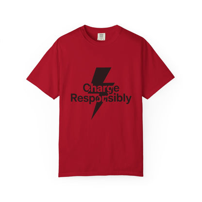 Charge Responsibly T-Shirt | Eco-Friendly Fashion, Electric Vibes - Candleholm