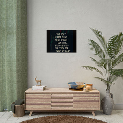 We Don’t Chase What We Can’t Control Art Poster, Motivational Quote Print, Modern Home Decor, Office Inspiration, Thoughtful Gift Idea - Candleholm