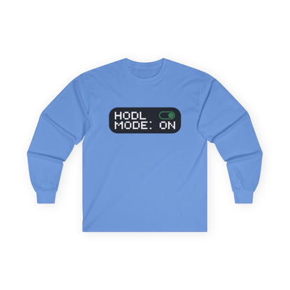 HODL Mode Long Sleeve Tee, Crypto Gift, Unisex T-Shirt, Investment Apparel, Funny Meme Shirt, Casual Wear, Layering Top - Candleholm