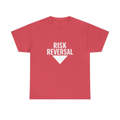 Risk Reversal Unisex Heavy Cotton Tee, Casual Graphic T-Shirt, Motivational Shirt, Relaxed Fit Tee, Thought-Provoking Wear - Candleholm