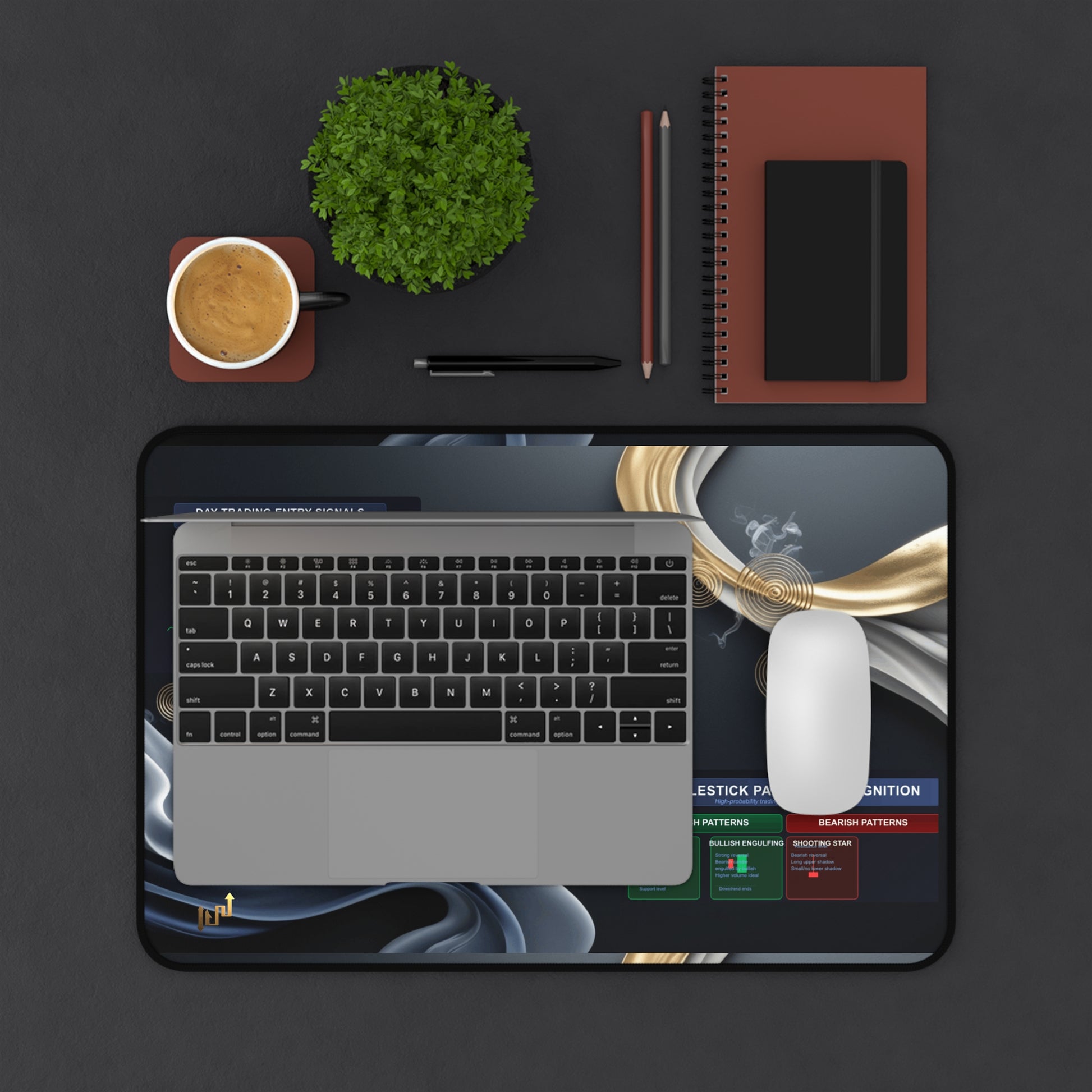 Stay Disciplined Trading Desk Mat, Motivational Day Trading Entry Signals - Candleholm