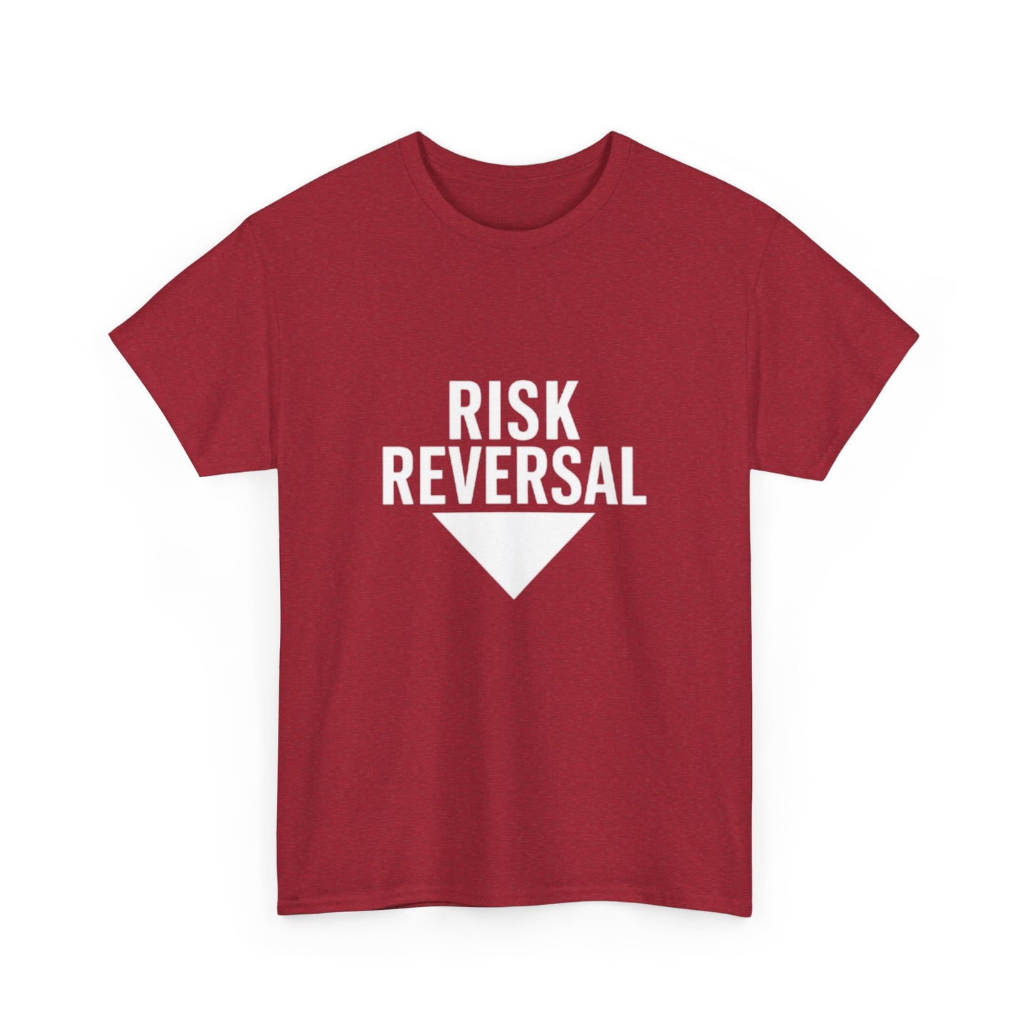 Risk Reversal Unisex Heavy Cotton Tee, Casual Graphic T-Shirt, Motivational Shirt, Relaxed Fit Tee, Thought-Provoking Wear - Candleholm