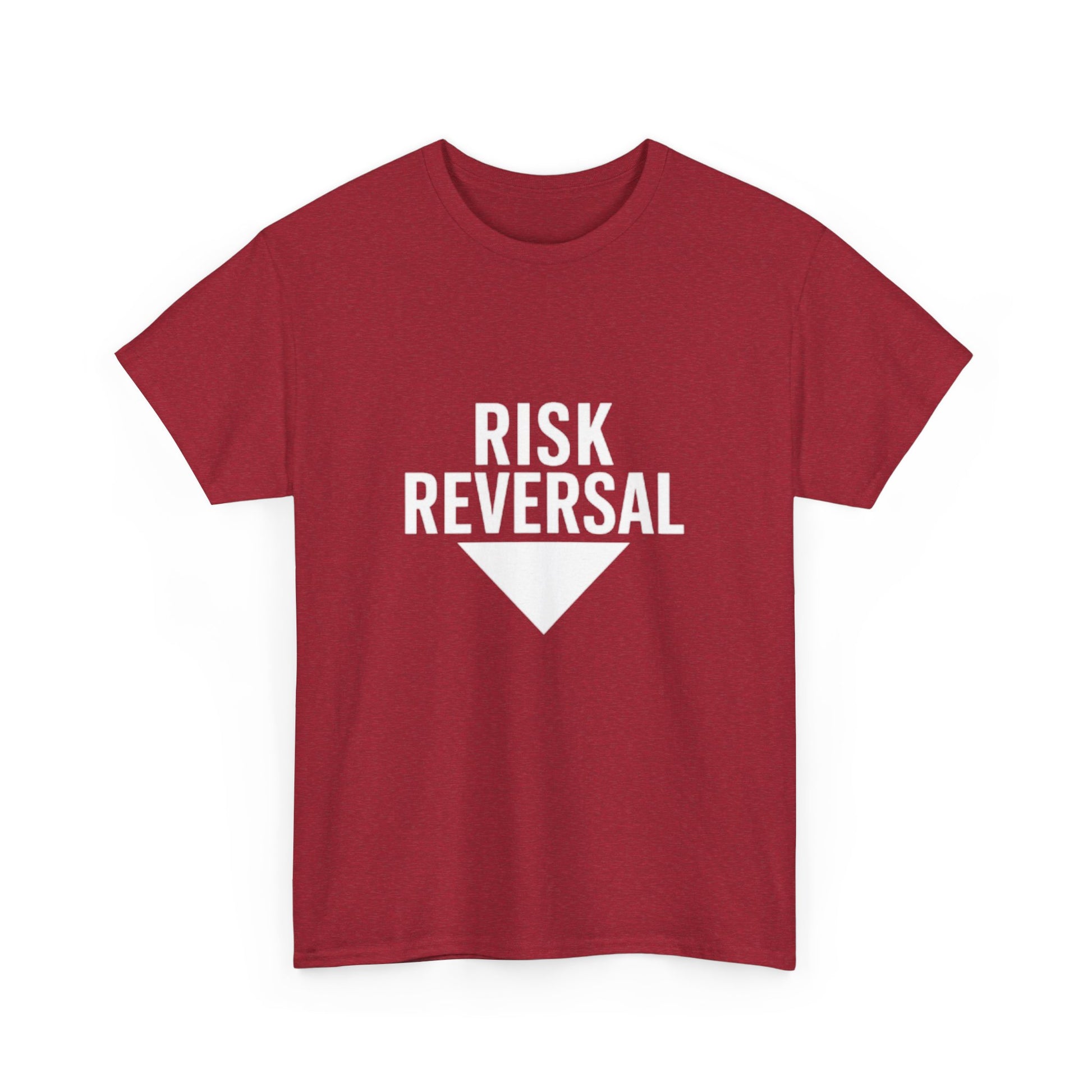 Risk Reversal Unisex Heavy Cotton Tee, Casual Graphic T-Shirt, Motivational Shirt, Relaxed Fit Tee, Thought-Provoking Wear - Candleholm