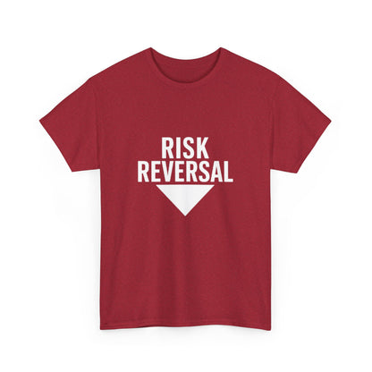 Risk Reversal Unisex Heavy Cotton Tee, Casual Graphic T-Shirt, Motivational Shirt, Relaxed Fit Tee, Thought-Provoking Wear - Candleholm