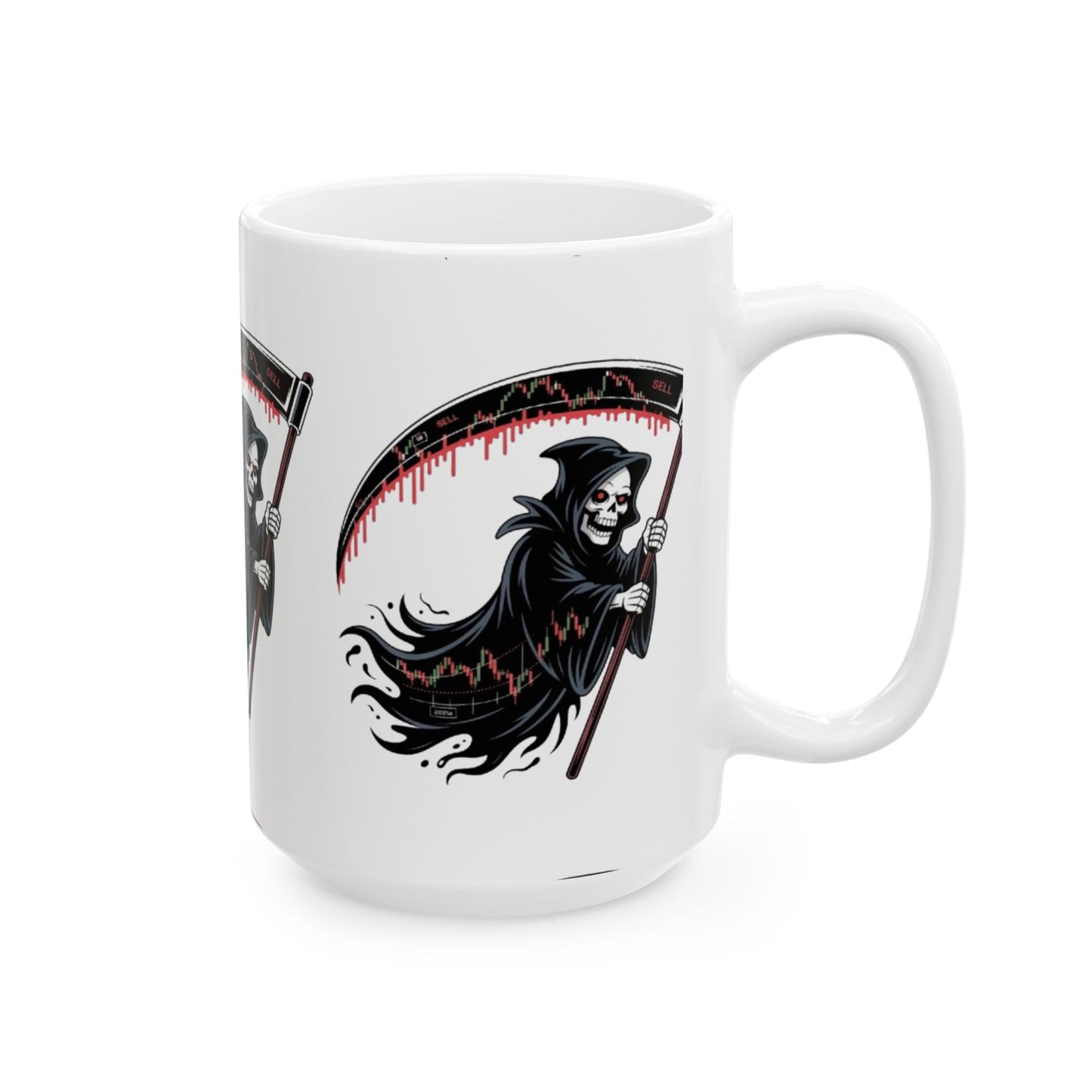 The Bearish Reaper Mug, Halloween, Spooky Decor, Gift for Horror Fans, Unique Drinkware, Morbid Coffee Cup - Candleholm