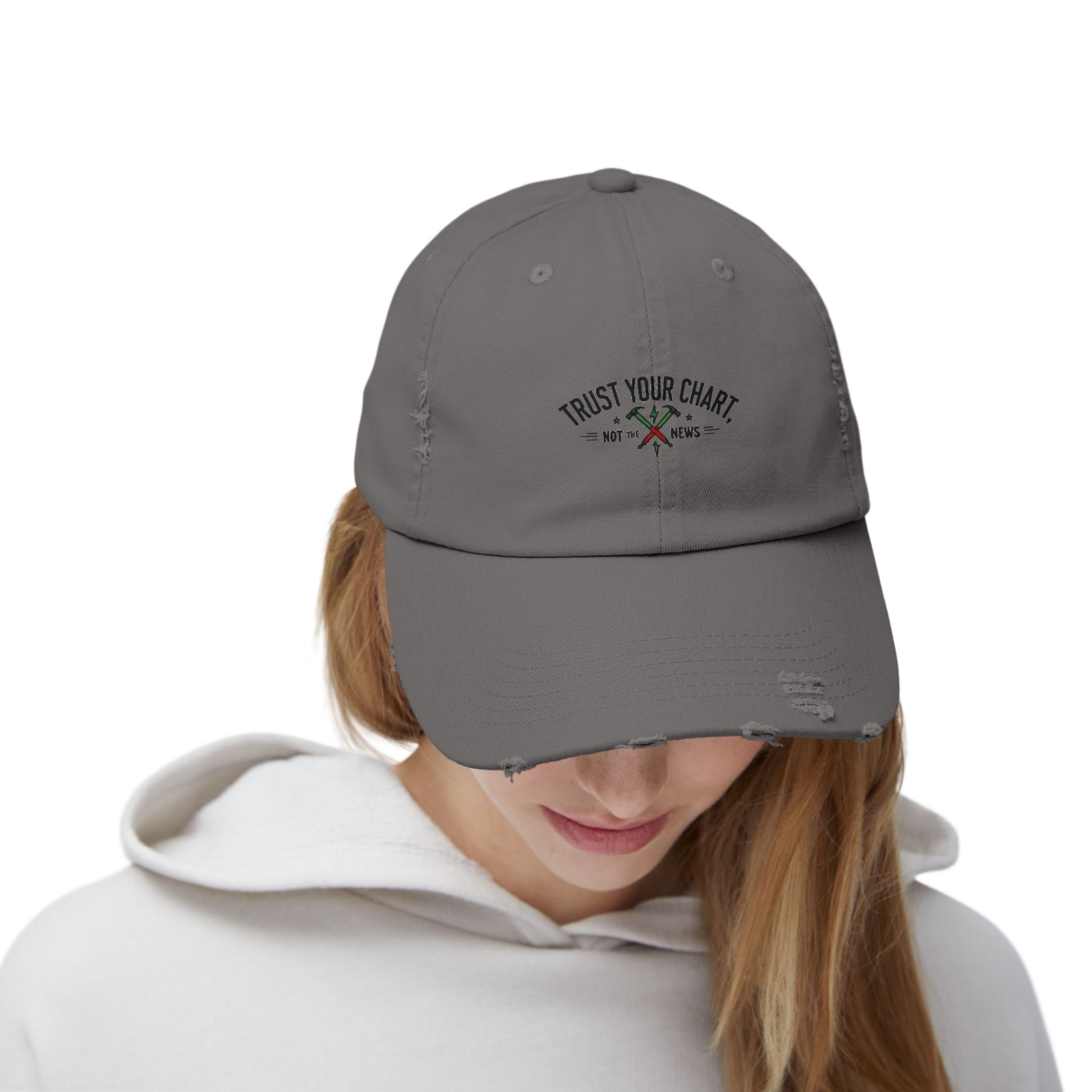 Trust Your Chart, Not the News” – Embroidered Minimalist Trading Dad Hat - Candleholm