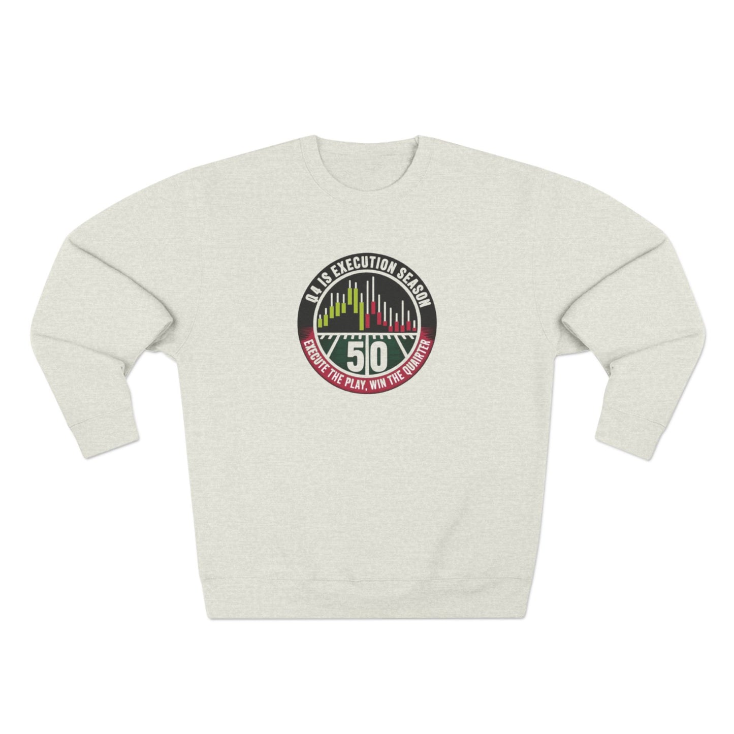 Q4 Execution Season Unisex Crewneck Sweatshirt - Trading Charts Gridiron Design - Candleholm