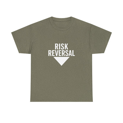Risk Reversal Unisex Heavy Cotton Tee, Casual Graphic T-Shirt, Motivational Shirt, Relaxed Fit Tee, Thought-Provoking Wear - Candleholm