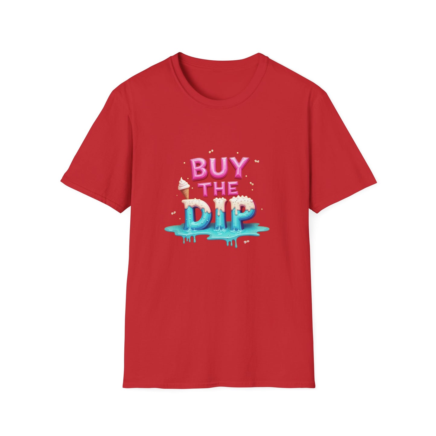 Buy The Dip Unisex Softstyle T-Shirt | Trendy Investment Tee, Crypto Apparel, Casual Wear, Gift for Traders, Financial Humor - Candleholm