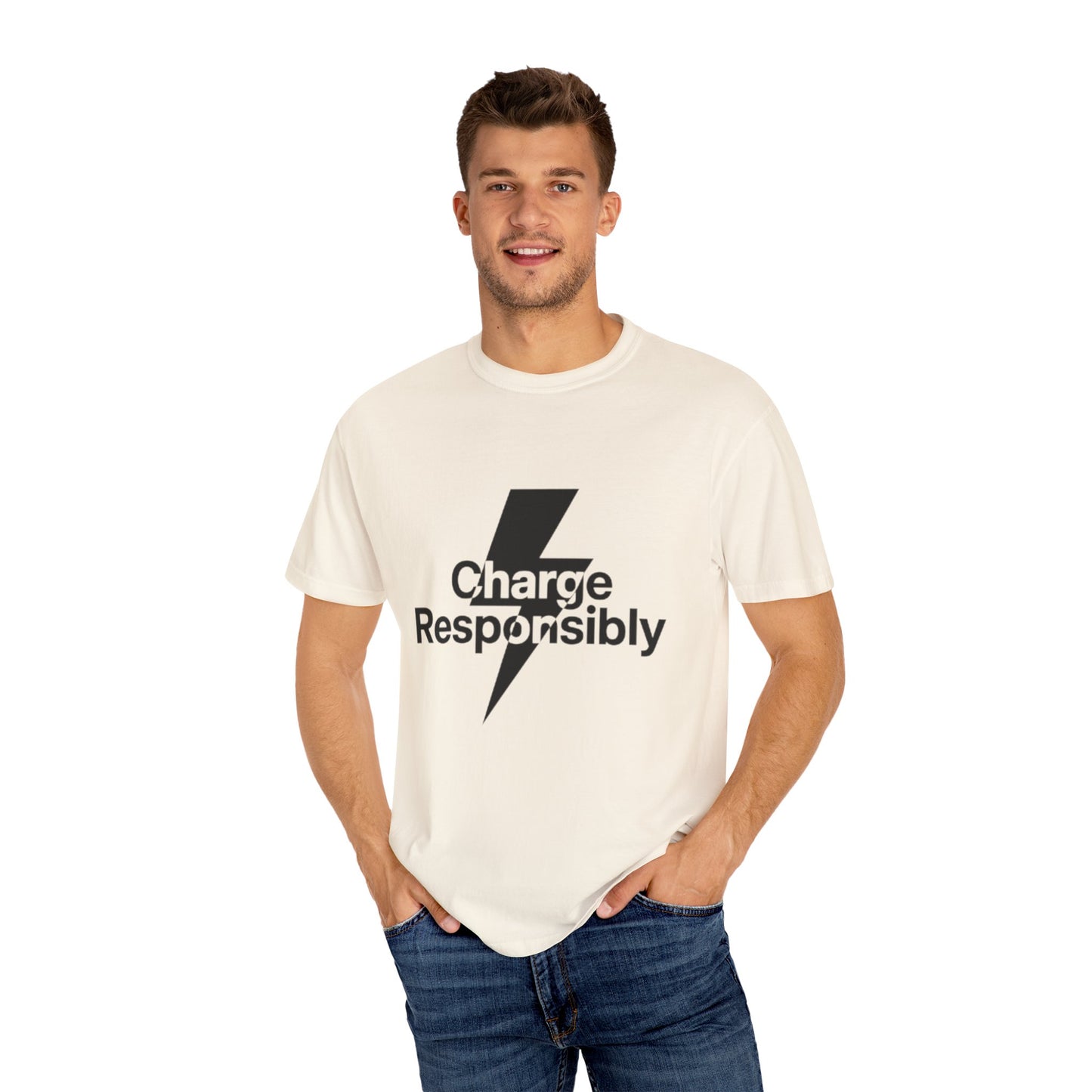 Charge Responsibly T-Shirt | Eco-Friendly Fashion, Electric Vibes - Candleholm