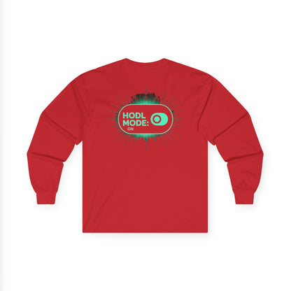 HODL Mode Long Sleeve Tee, Crypto Gift, Unisex T-Shirt, Investment Apparel, Funny Meme Shirt, Casual Wear, Layering Top - Candleholm