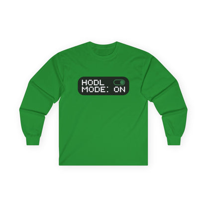 HODL Mode Long Sleeve Tee, Crypto Gift, Unisex T-Shirt, Investment Apparel, Funny Meme Shirt, Casual Wear, Layering Top - Candleholm