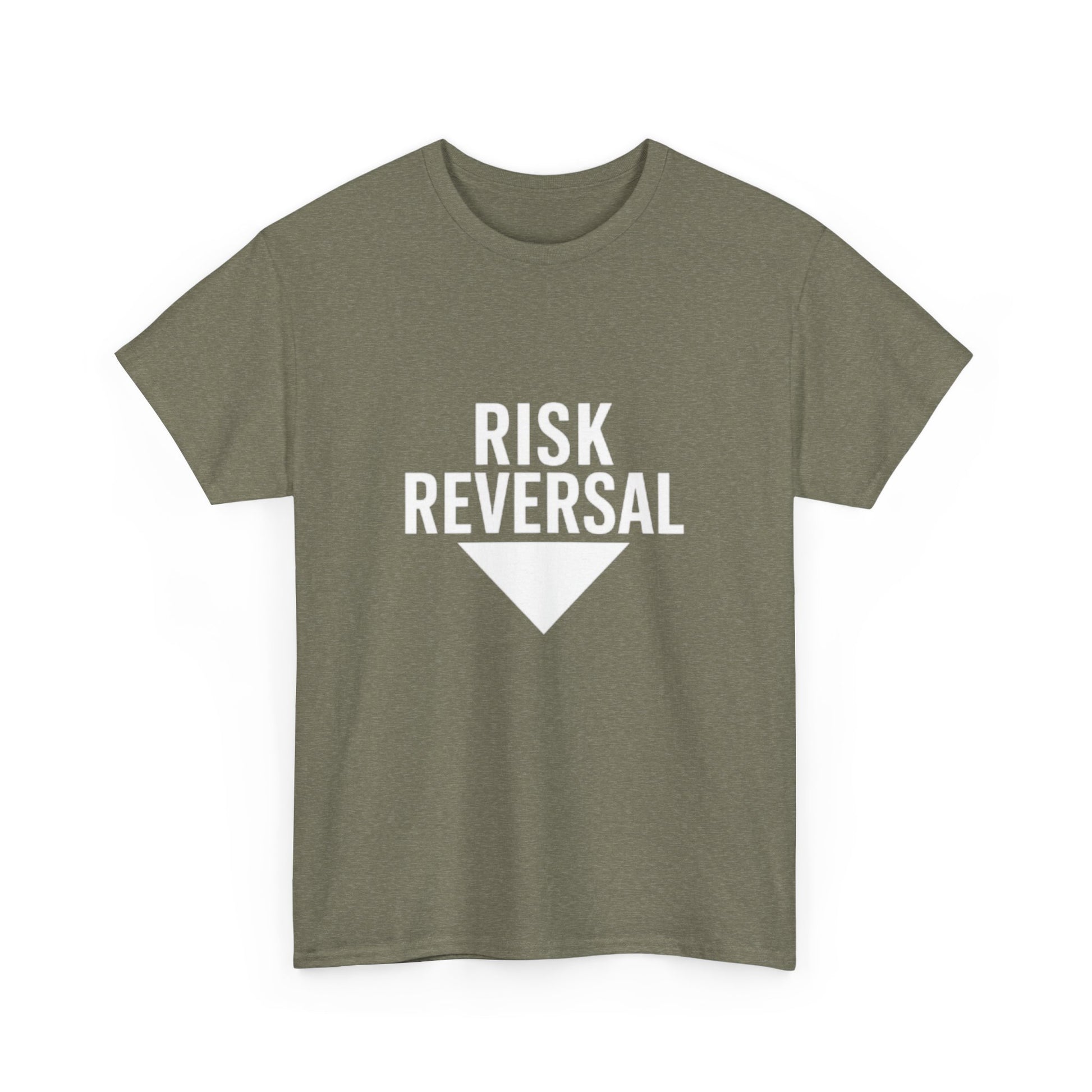 Risk Reversal Unisex Heavy Cotton Tee, Casual Graphic T-Shirt, Motivational Shirt, Relaxed Fit Tee, Thought-Provoking Wear - Candleholm