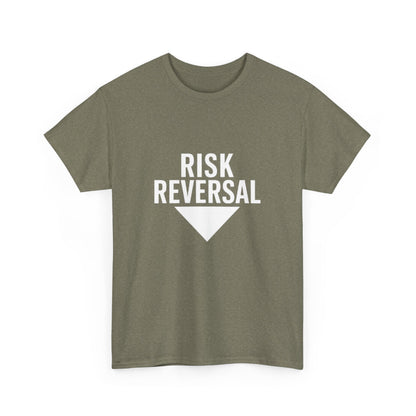 Risk Reversal Unisex Heavy Cotton Tee, Casual Graphic T-Shirt, Motivational Shirt, Relaxed Fit Tee, Thought-Provoking Wear - Candleholm