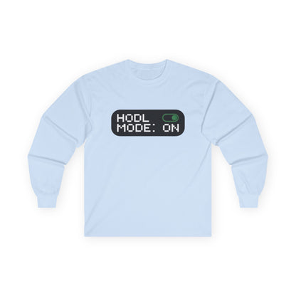 HODL Mode Long Sleeve Tee, Crypto Gift, Unisex T-Shirt, Investment Apparel, Funny Meme Shirt, Casual Wear, Layering Top - Candleholm