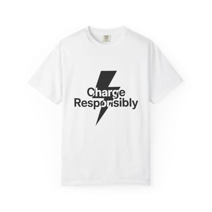 Charge Responsibly T-Shirt | Eco-Friendly Fashion, Electric Vibes - Candleholm