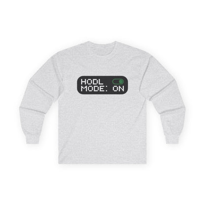 HODL Mode Long Sleeve Tee, Crypto Gift, Unisex T-Shirt, Investment Apparel, Funny Meme Shirt, Casual Wear, Layering Top - Candleholm