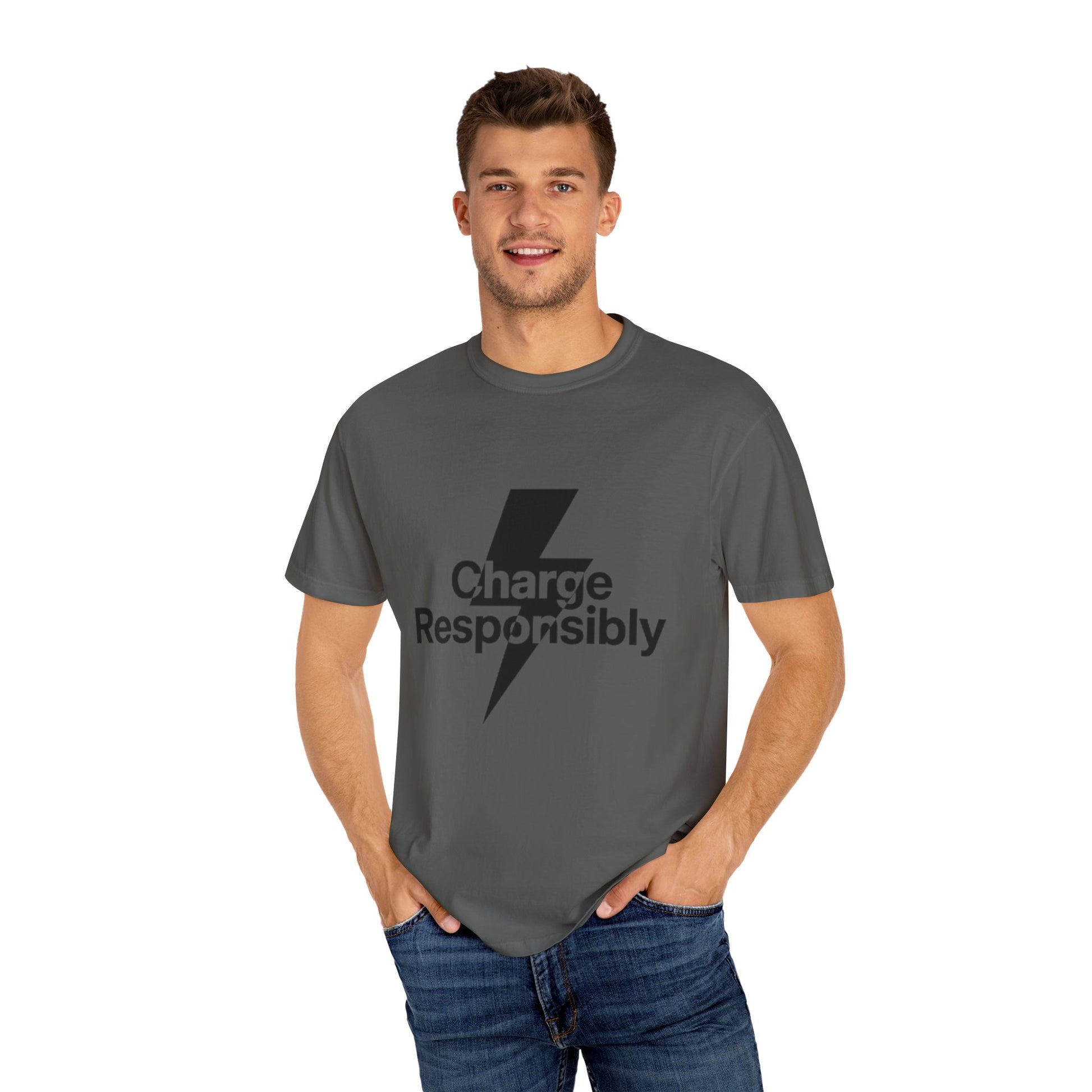 Charge Responsibly T-Shirt | Eco-Friendly Fashion, Electric Vibes - Candleholm