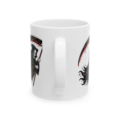 The Bearish Reaper Mug, Halloween, Spooky Decor, Gift for Horror Fans, Unique Drinkware, Morbid Coffee Cup - Candleholm
