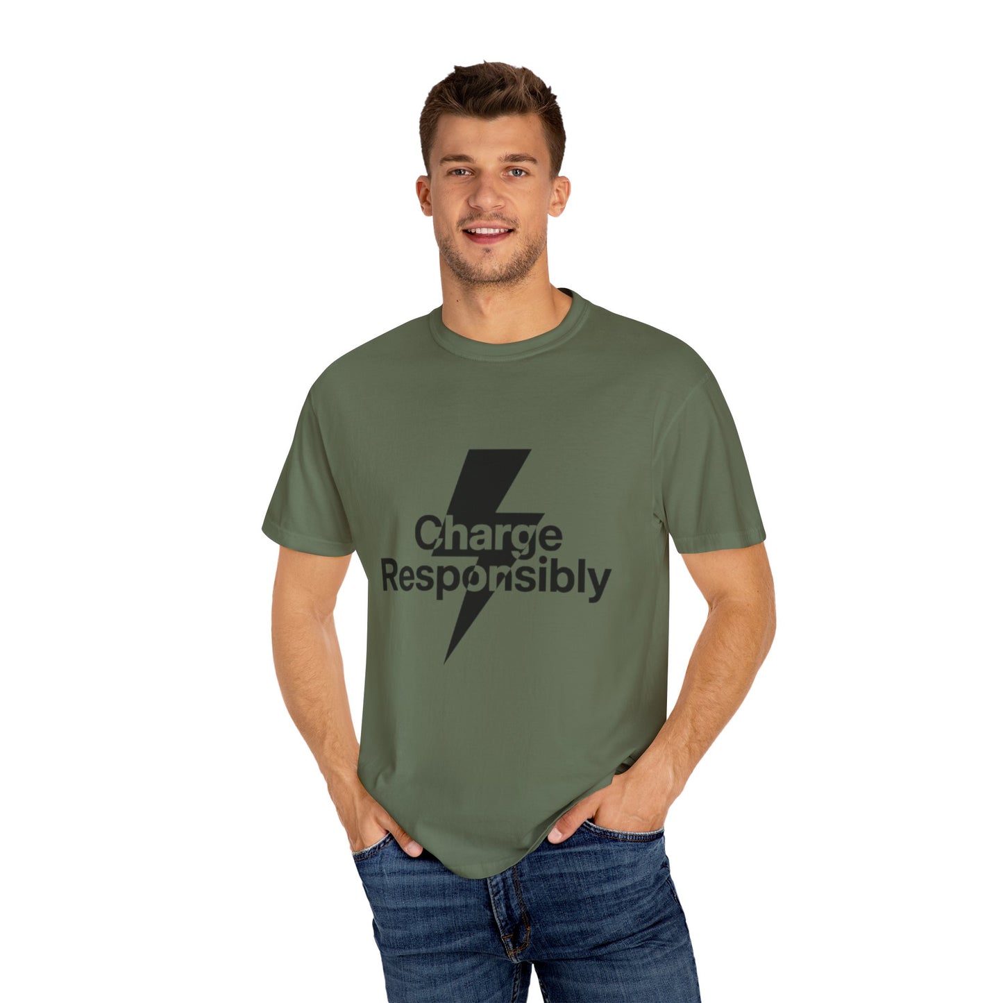 Charge Responsibly T-Shirt | Eco-Friendly Fashion, Electric Vibes - Candleholm