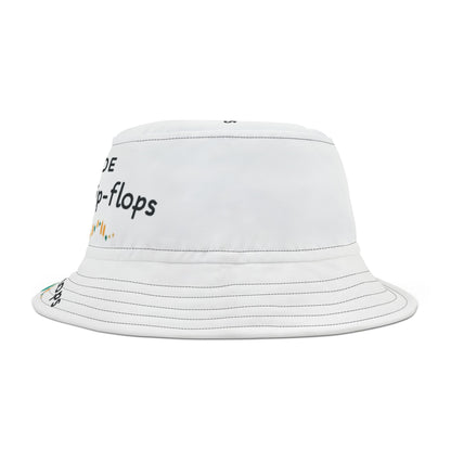 TRADE IN FLIP FLOPS  All-Over Print Bucket Hat, Summer Fashion Accessory, Sun Protection Hat, Gift for Outdoorsy Friends, Trendy Beachwear - Candleholm