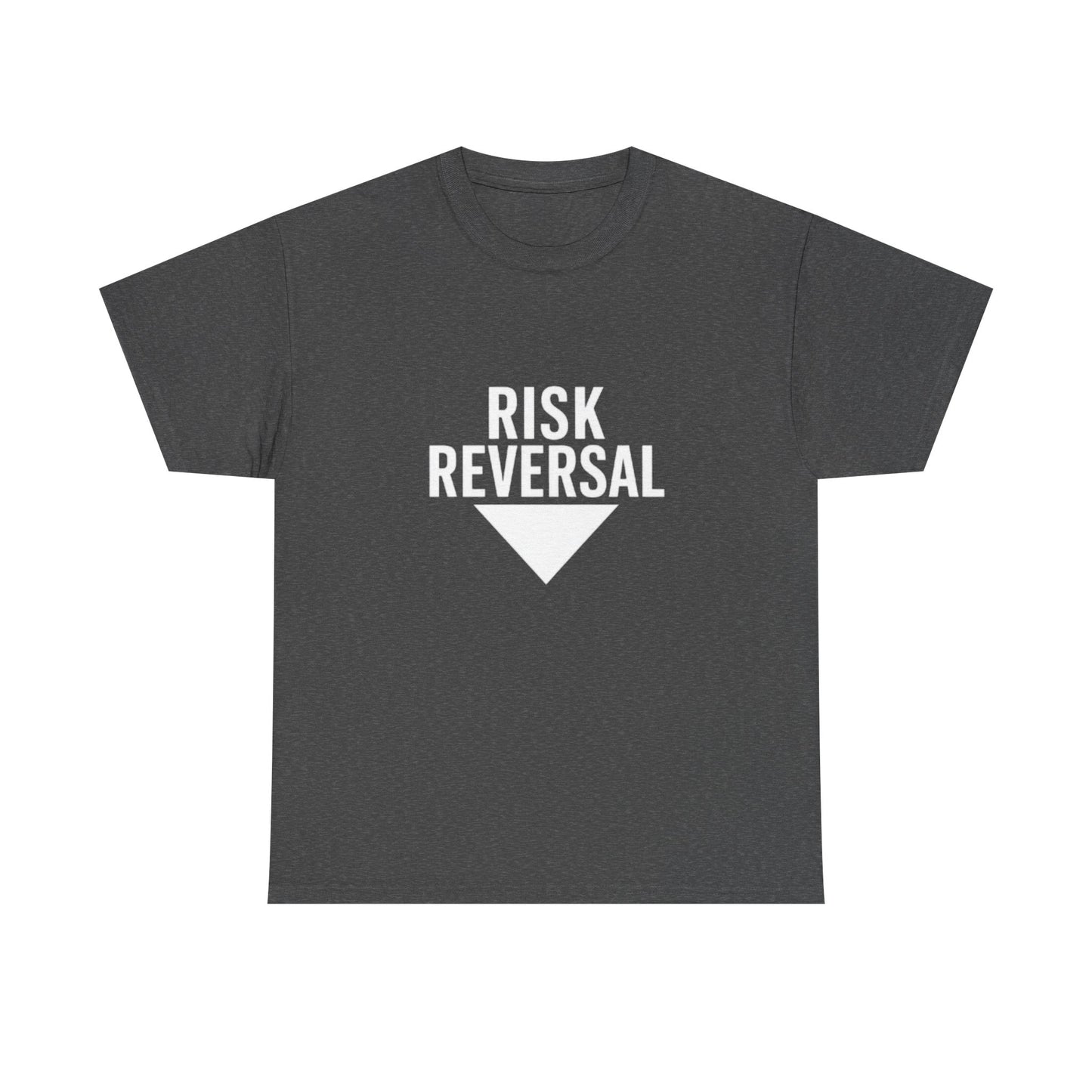 Risk Reversal Unisex Heavy Cotton Tee, Casual Graphic T-Shirt, Motivational Shirt, Relaxed Fit Tee, Thought-Provoking Wear - Candleholm