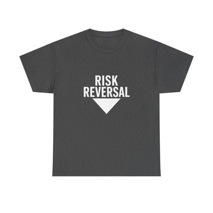 Risk Reversal Unisex Heavy Cotton Tee, Casual Graphic T-Shirt, Motivational Shirt, Relaxed Fit Tee, Thought-Provoking Wear - Candleholm