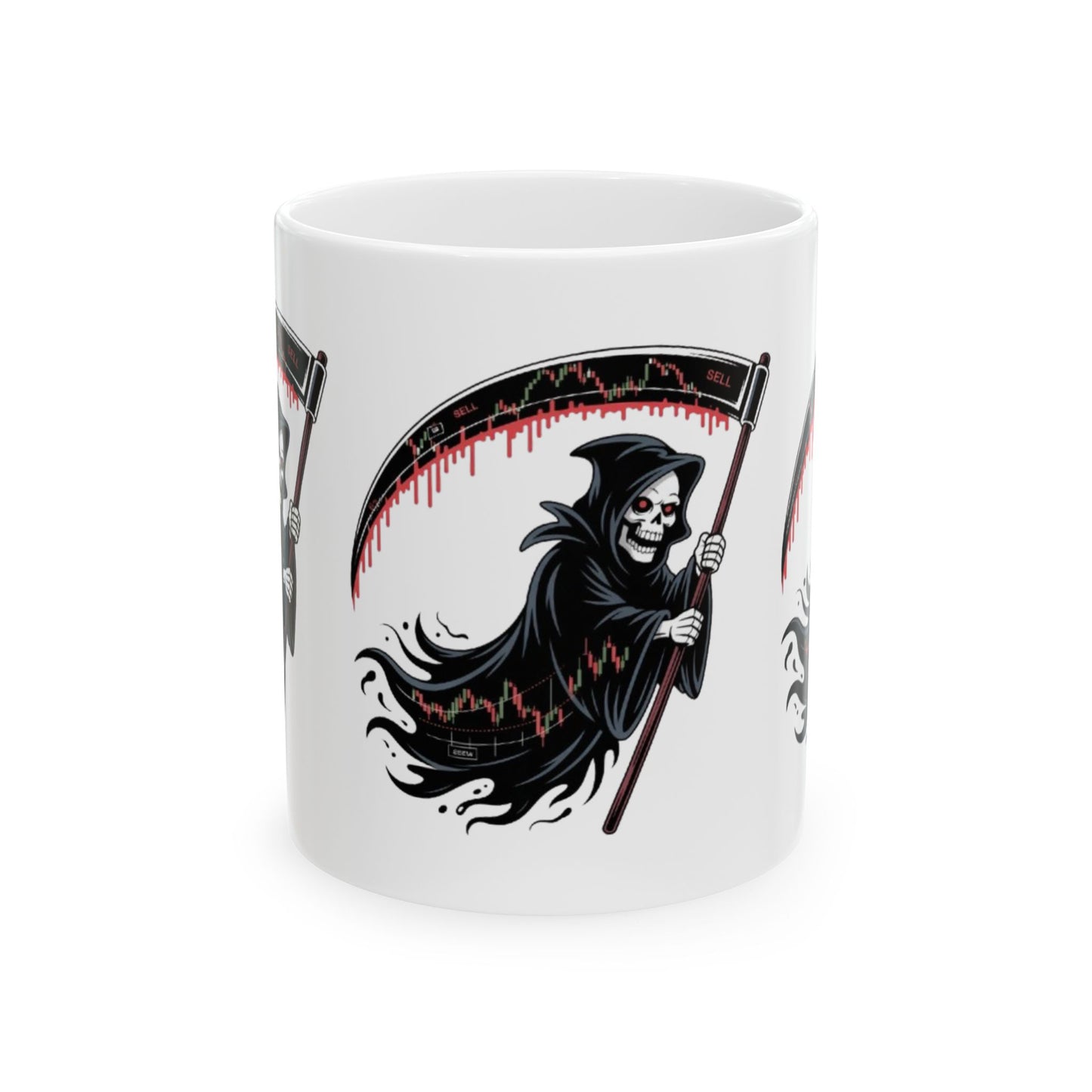 The Bearish Reaper Mug, Halloween, Spooky Decor, Gift for Horror Fans, Unique Drinkware, Morbid Coffee Cup - Candleholm