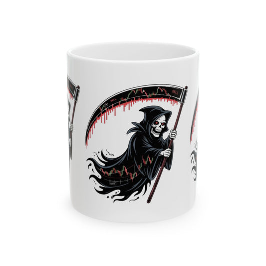 The Bearish Reaper Mug, Halloween, Spooky Decor, Gift for Horror Fans, Unique Drinkware, Morbid Coffee Cup - Candleholm
