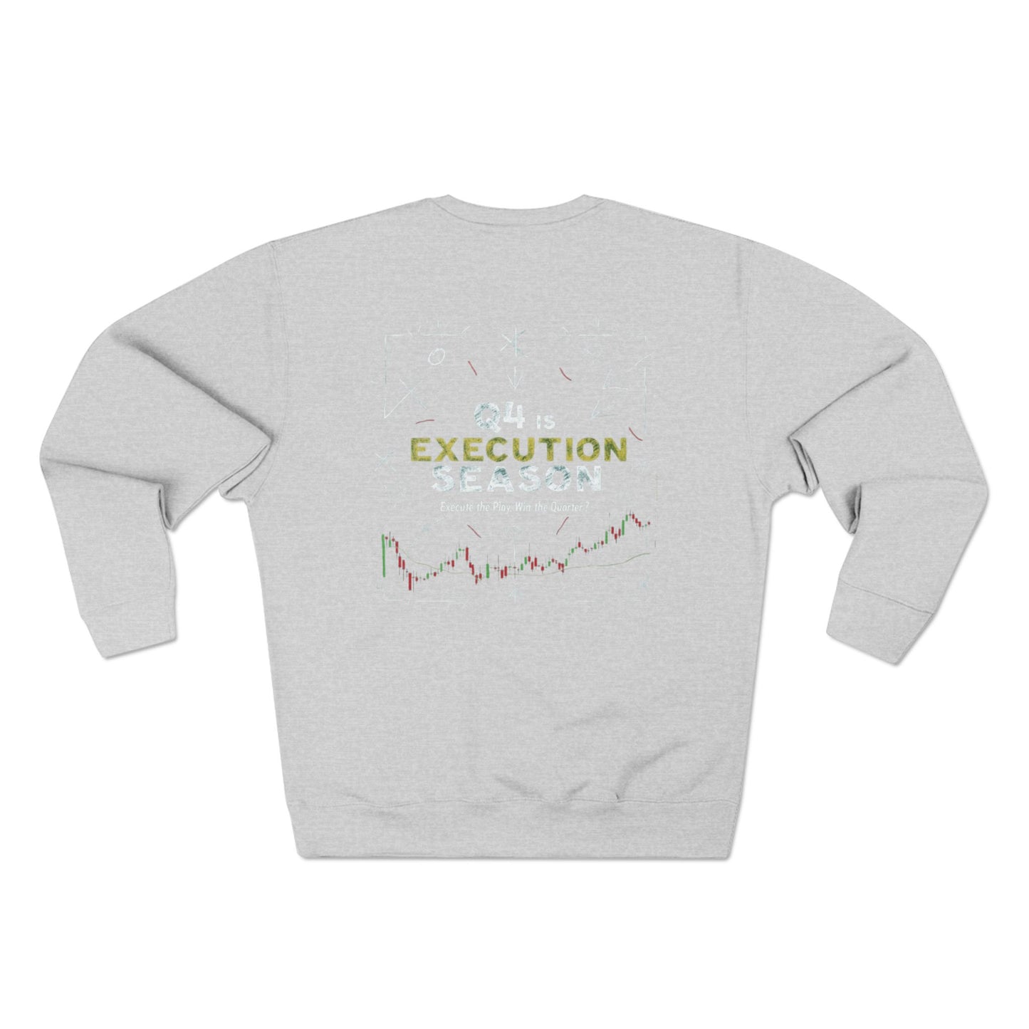 Q4 Execution Season Unisex Crewneck Sweatshirt - Trading Charts Gridiron Design - Candleholm
